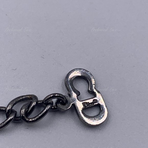 Authentic Dior Logo Metallic Black Bracelet - Picture 11 of 15